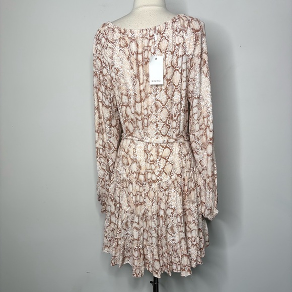 KIVARI Angelina Snake Print Mini Long Sleeve Dress - Picture 4 of 6